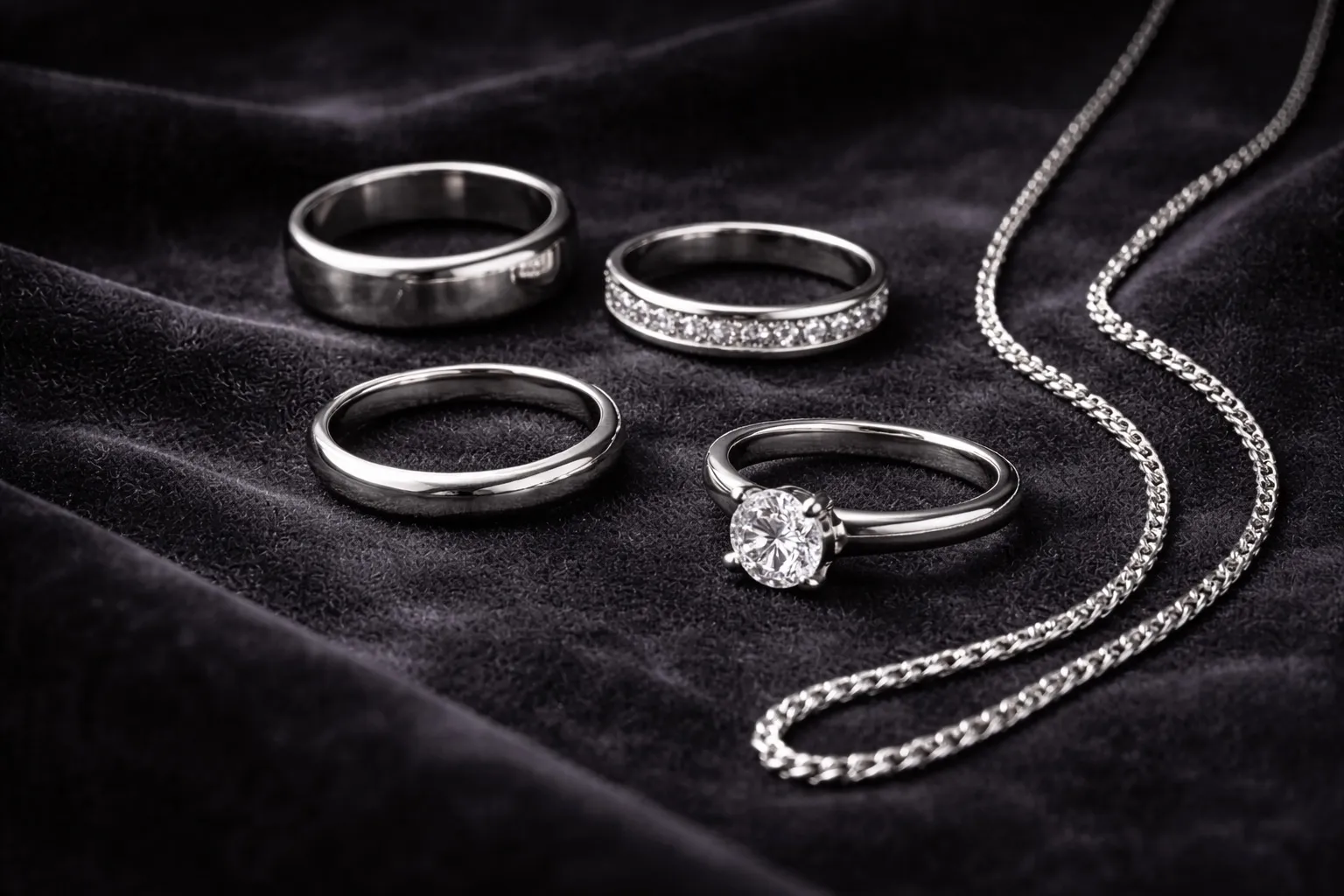 Platinum jewelry and bands we buy for cash