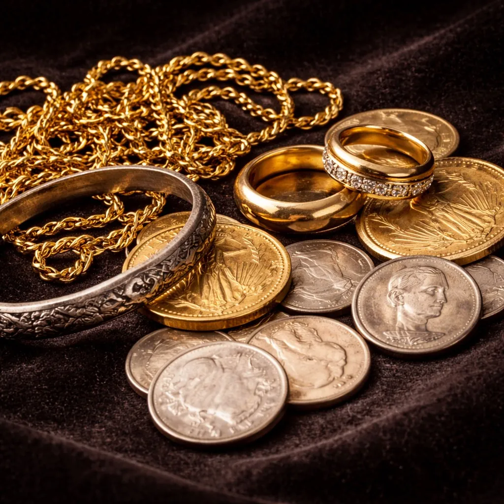Gold and silver jewelry and coins we buy for cash